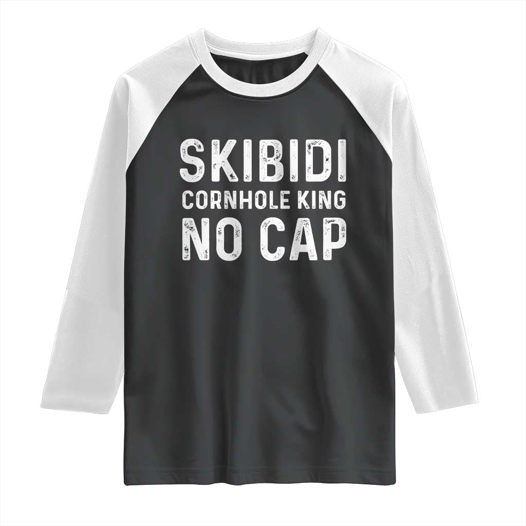 Cornhole King Raglan Shirt No Cap Funny Bean Bag Toss Game TS10 Black White Print Your Wear