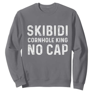 Cornhole King Sweatshirt No Cap Funny Bean Bag Toss Game TS10 Charcoal Print Your Wear
