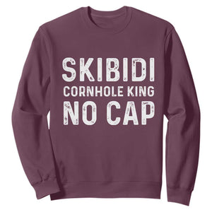 Cornhole King Sweatshirt No Cap Funny Bean Bag Toss Game TS10 Maroon Print Your Wear