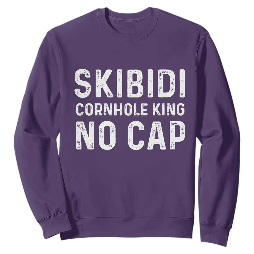 Cornhole King Sweatshirt No Cap Funny Bean Bag Toss Game TS10 Purple Print Your Wear
