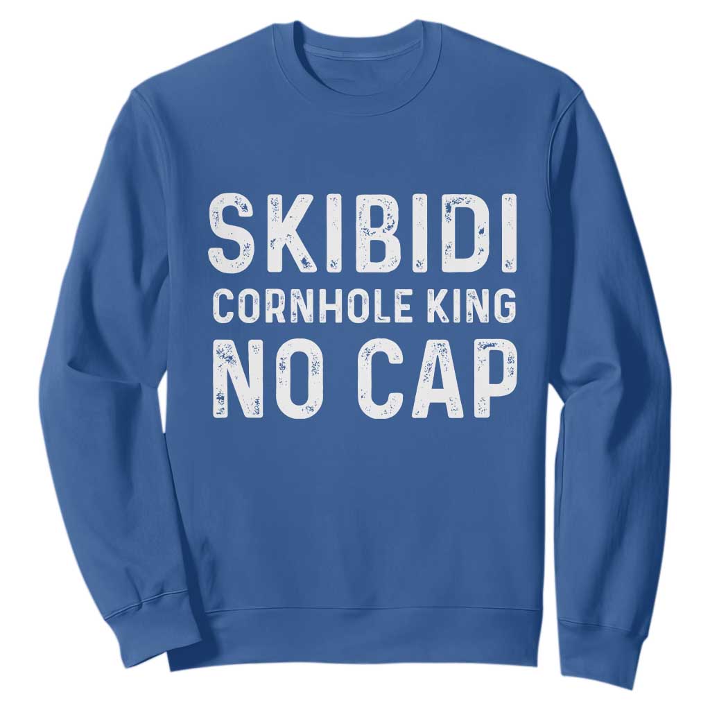 Cornhole King Sweatshirt No Cap Funny Bean Bag Toss Game TS10 Royal Blue Print Your Wear