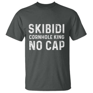 Cornhole King T Shirt No Cap Funny Bean Bag Toss Game TS10 Dark Heather Print Your Wear