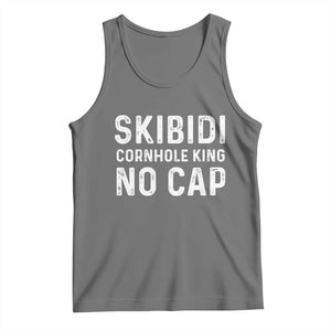 Cornhole King Tank Top No Cap Funny Bean Bag Toss Game TS10 Black Heather Print Your Wear