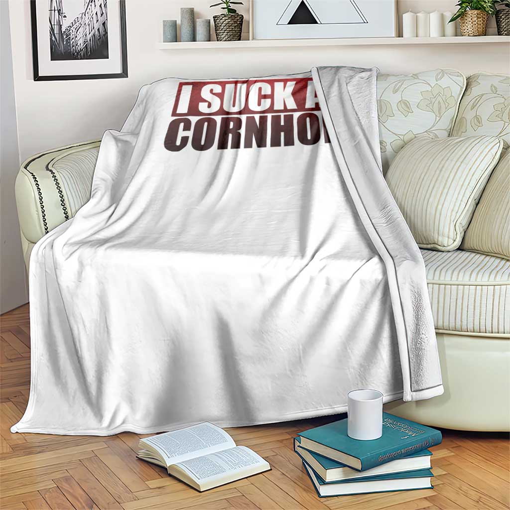 I Suck At Cornhole Throw Blanket Funny Bean Bag Toss Game TS10 Print Your Wear