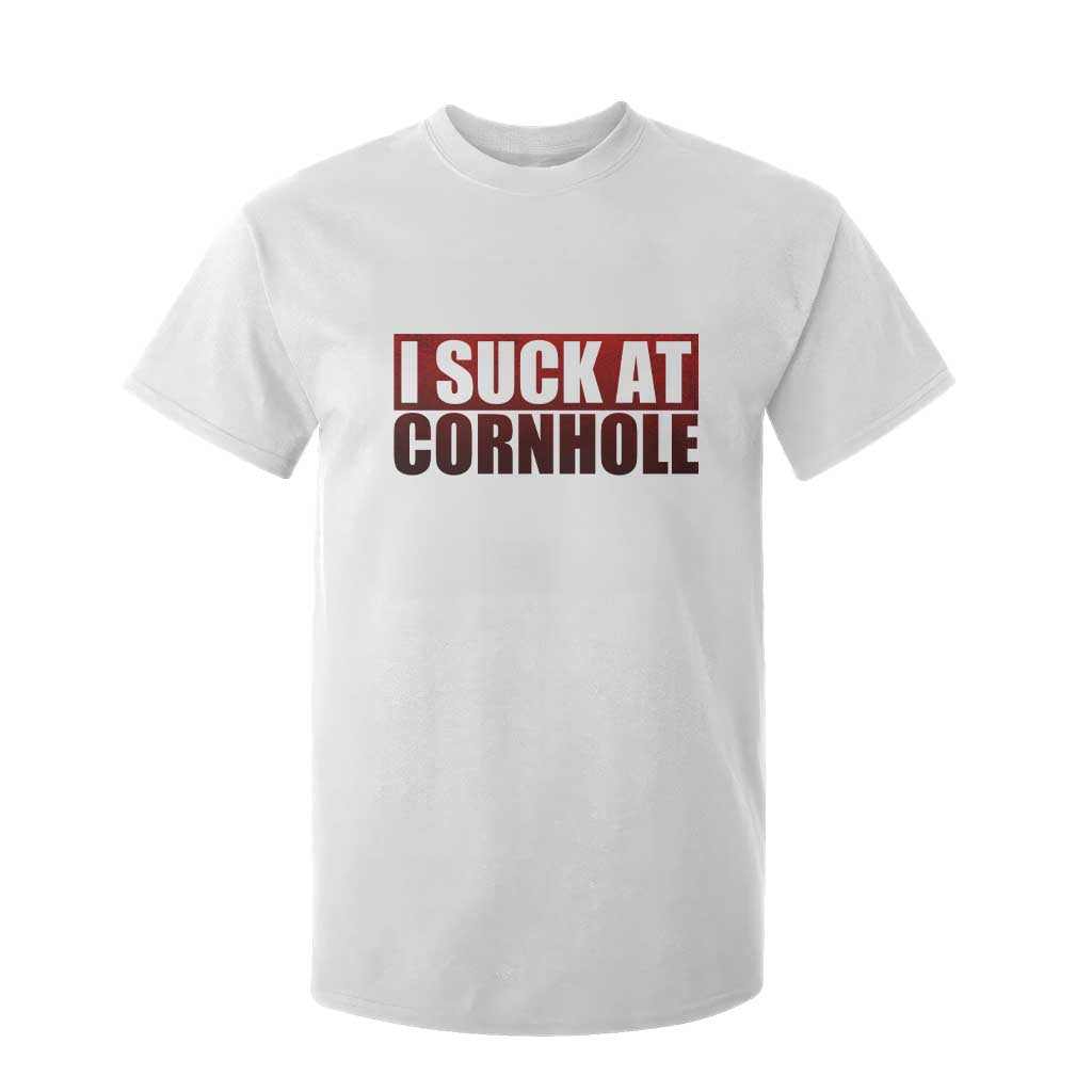 I Suck At Cornhole T Shirt For Kid Funny Bean Bag Toss Game TS10 White Print Your Wear