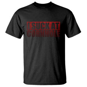 I Suck At Cornhole T Shirt Funny Bean Bag Toss Game TS10 Black Print Your Wear