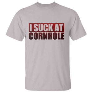 I Suck At Cornhole T Shirt Funny Bean Bag Toss Game TS10 Ice Gray Print Your Wear