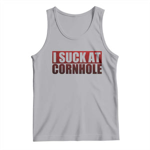 I Suck At Cornhole Tank Top Funny Bean Bag Toss Game TS10 Athletic Heather Print Your Wear