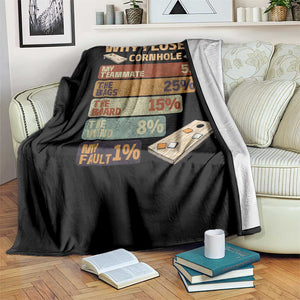 Funny Cornhole Player Throw Blanket Retro Why I Lose Game Day Bean Bag Toss Game TS10 Print Your Wear