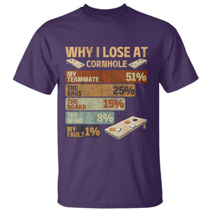 Funny Cornhole Player T Shirt Retro Why I Lose Game Day Bean Bag Toss Game TS10 Purple Print Your Wear