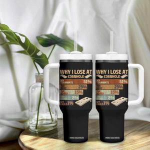Funny Cornhole Player Tumbler With Handle Retro Why I Lose Game Day Bean Bag Toss Game TS10 Print Your Wear