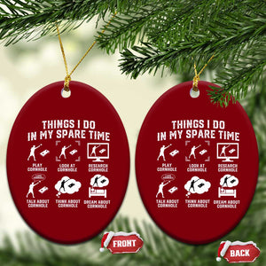 Funny Cornhole Lover Ceramic Ornament Things I Do In My Spare Time Bean Bag Toss Game TS10 Print Your Wear