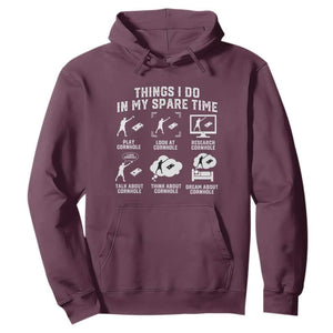 Funny Cornhole Lover Hoodie Things I Do In My Spare Time Bean Bag Toss Game TS10 Maroon Print Your Wear