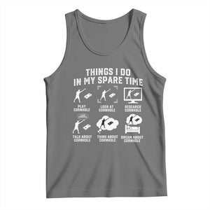 Funny Cornhole Lover Tank Top Things I Do In My Spare Time Bean Bag Toss Game TS10 Black Heather Print Your Wear