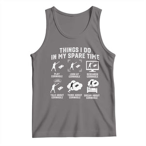 Funny Cornhole Lover Tank Top Things I Do In My Spare Time Bean Bag Toss Game TS10 Deep Heather Print Your Wear