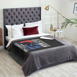 Funny Cornhole Player Throw Blanket Never Underestimate An Old Man With A Cornhole Bag TS10 Print Your Wear