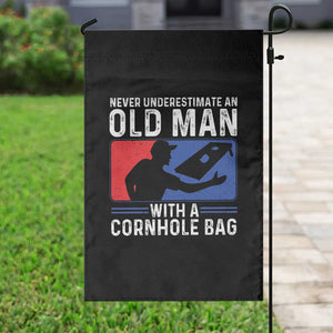 Funny Cornhole Player Garden Flag Never Underestimate An Old Man With A Cornhole Bag TS10 Print Your Wear