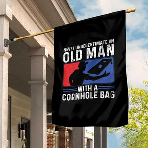 Funny Cornhole Player Garden Flag Never Underestimate An Old Man With A Cornhole Bag TS10 Print Your Wear