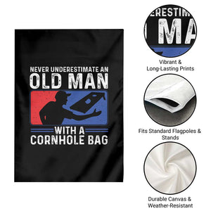 Funny Cornhole Player Garden Flag Never Underestimate An Old Man With A Cornhole Bag TS10 Print Your Wear