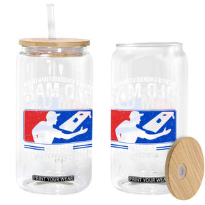 Funny Cornhole Player Glass Can Never Underestimate An Old Man With A Cornhole Bag TS10 Print Your Wear