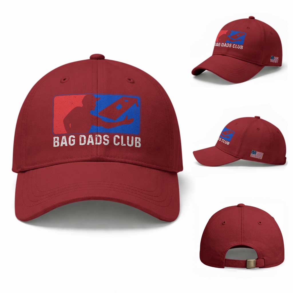 Funny Cornhole Bag Dads Club Baseball Cap TS10 Baseball Cap Universal Fit Cherry Red Print Your Wear