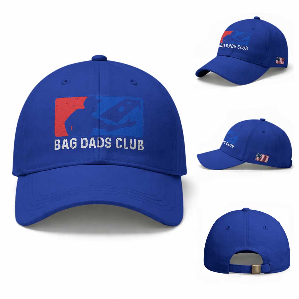 Funny Cornhole Bag Dads Club Baseball Cap TS10 Baseball Cap Universal Fit Royal Blue Print Your Wear