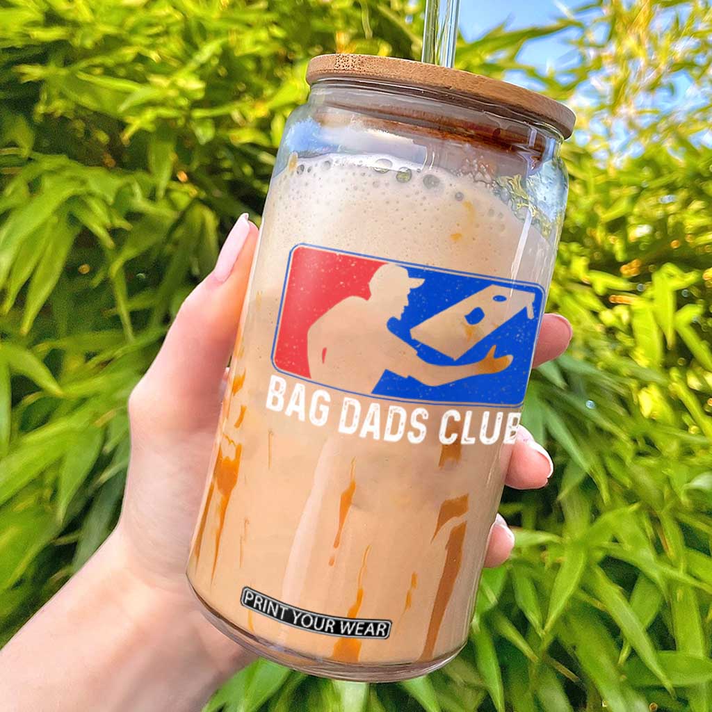 Funny Cornhole Bag Dads Club Glass Can TS10 Black Print Your Wear