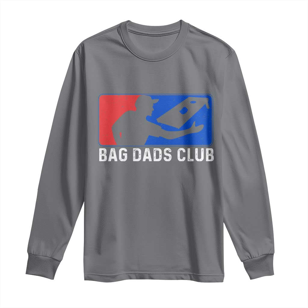Funny Cornhole Bag Dads Club Long Sleeve Shirt TS10 Charcoal Print Your Wear