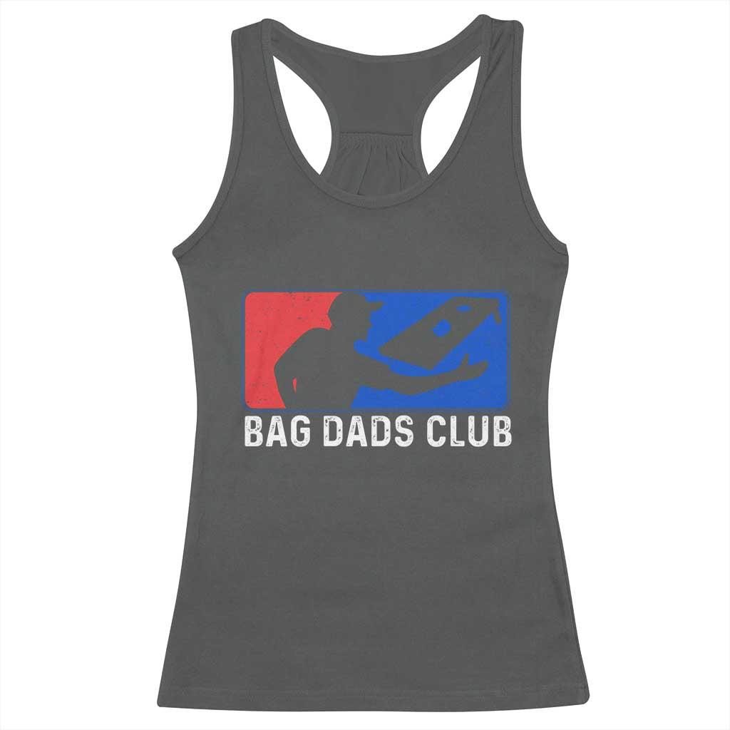 Funny Cornhole Bag Dads Club Racerback Tank Top TS10 Dark Heather Print Your Wear