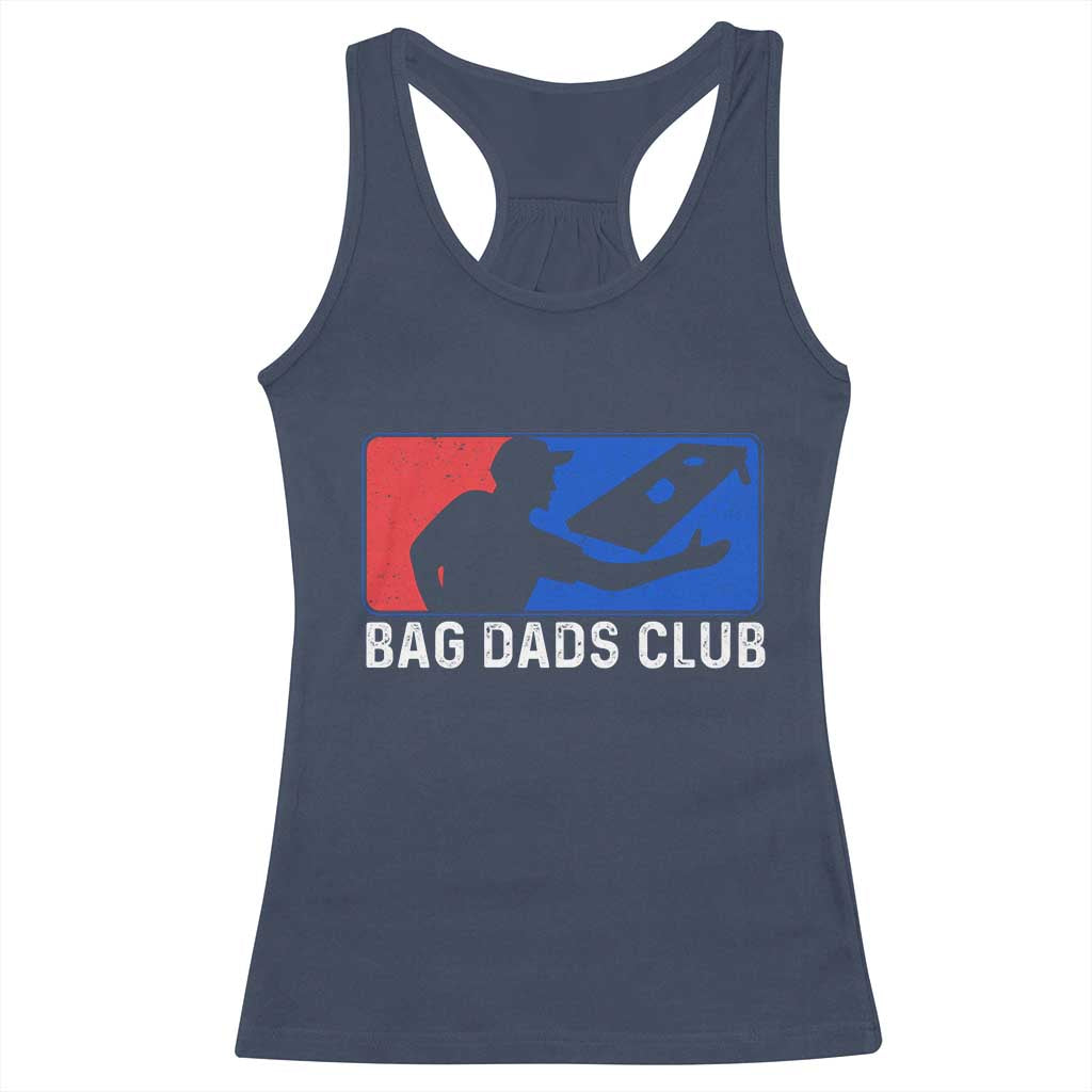 Funny Cornhole Bag Dads Club Racerback Tank Top TS10 Navy Print Your Wear