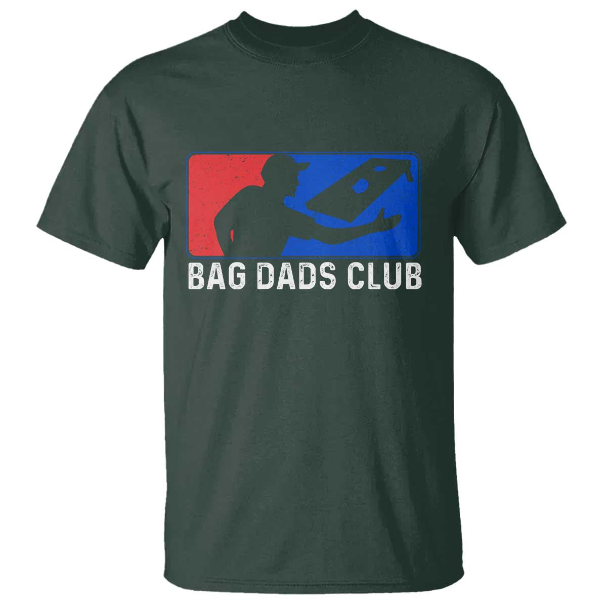 Funny Cornhole Bag Dads Club T Shirt TS10 Dark Forest Green Print Your Wear