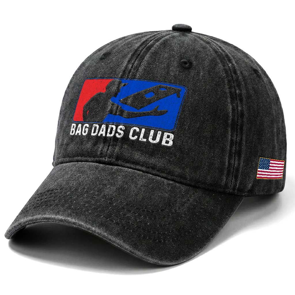 Funny Cornhole Bag Dads Club Washed Cotton Baseball Cap TS10 Print Your Wear