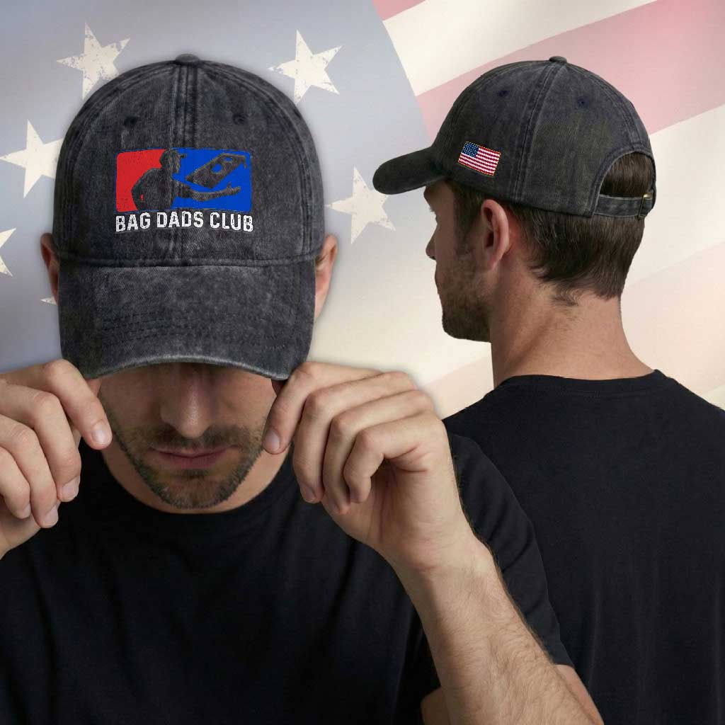 Funny Cornhole Bag Dads Club Washed Cotton Baseball Cap TS10 Print Your Wear