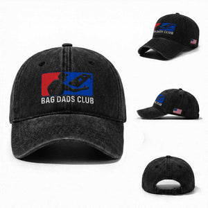 Funny Cornhole Bag Dads Club Washed Cotton Baseball Cap TS10 Washed Cap Universal Fit Black Print Your Wear