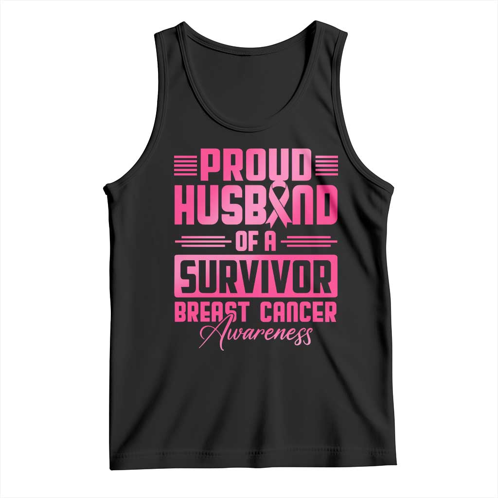 Husband Of A Warrior Breast Cancer Awareness Tank Top Wife Support Squad TS10 Black Print Your Wear