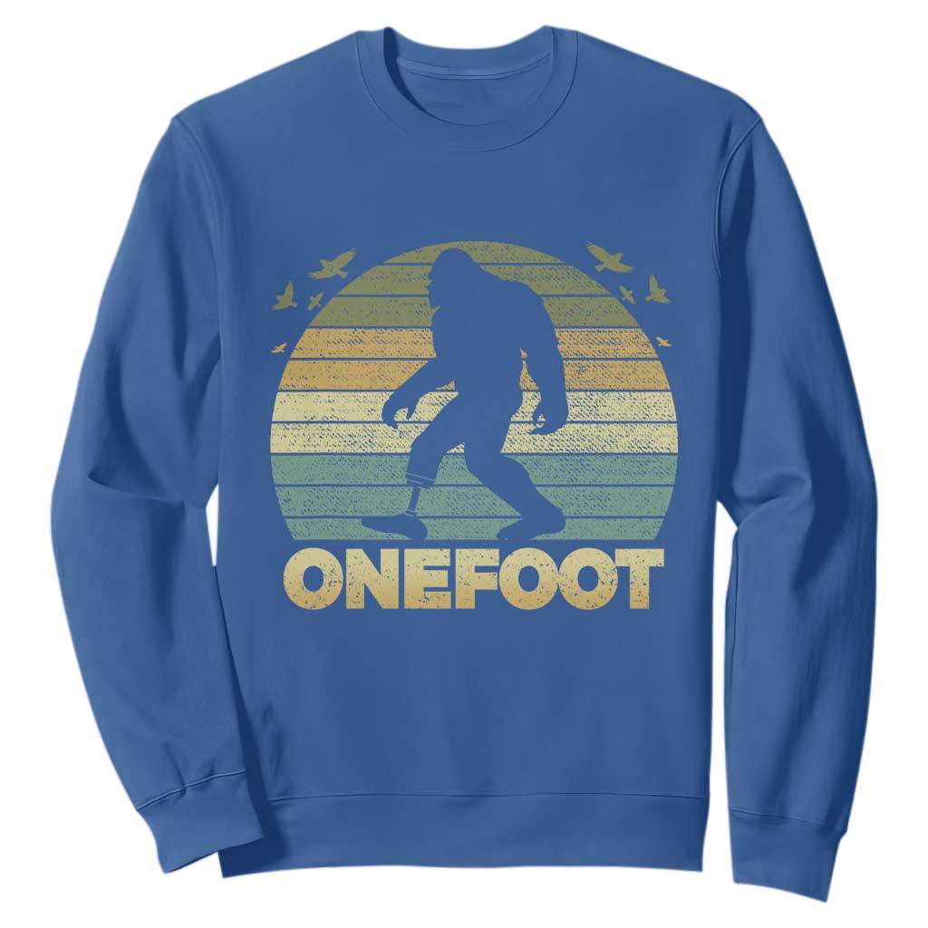 Onefoot Leg Amputee Recovery Sweatshirt Retro One Foot Bigfoot TS10 Royal Blue Print Your Wear