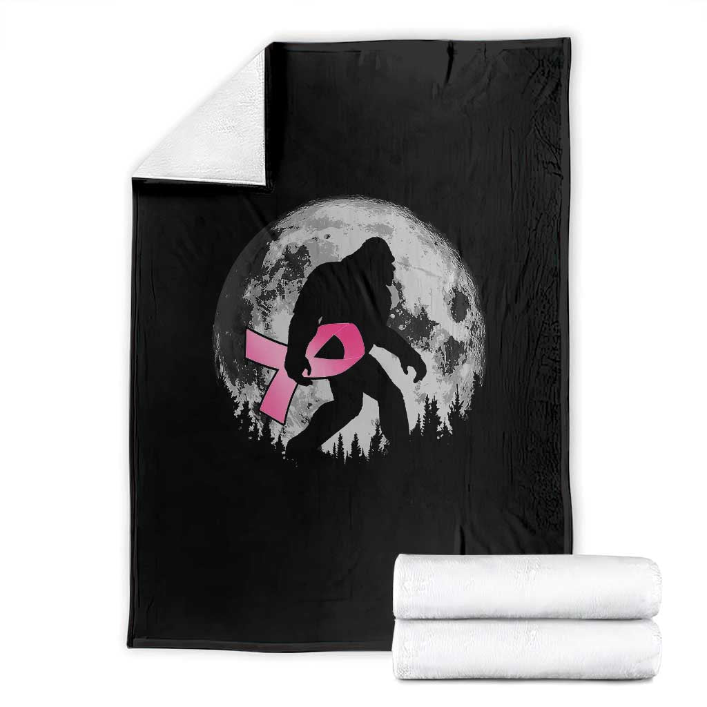 Bigfoot Pink Ribbon Breast Cancer Awareness Throw Blanket TS10 Black Print Your Wear