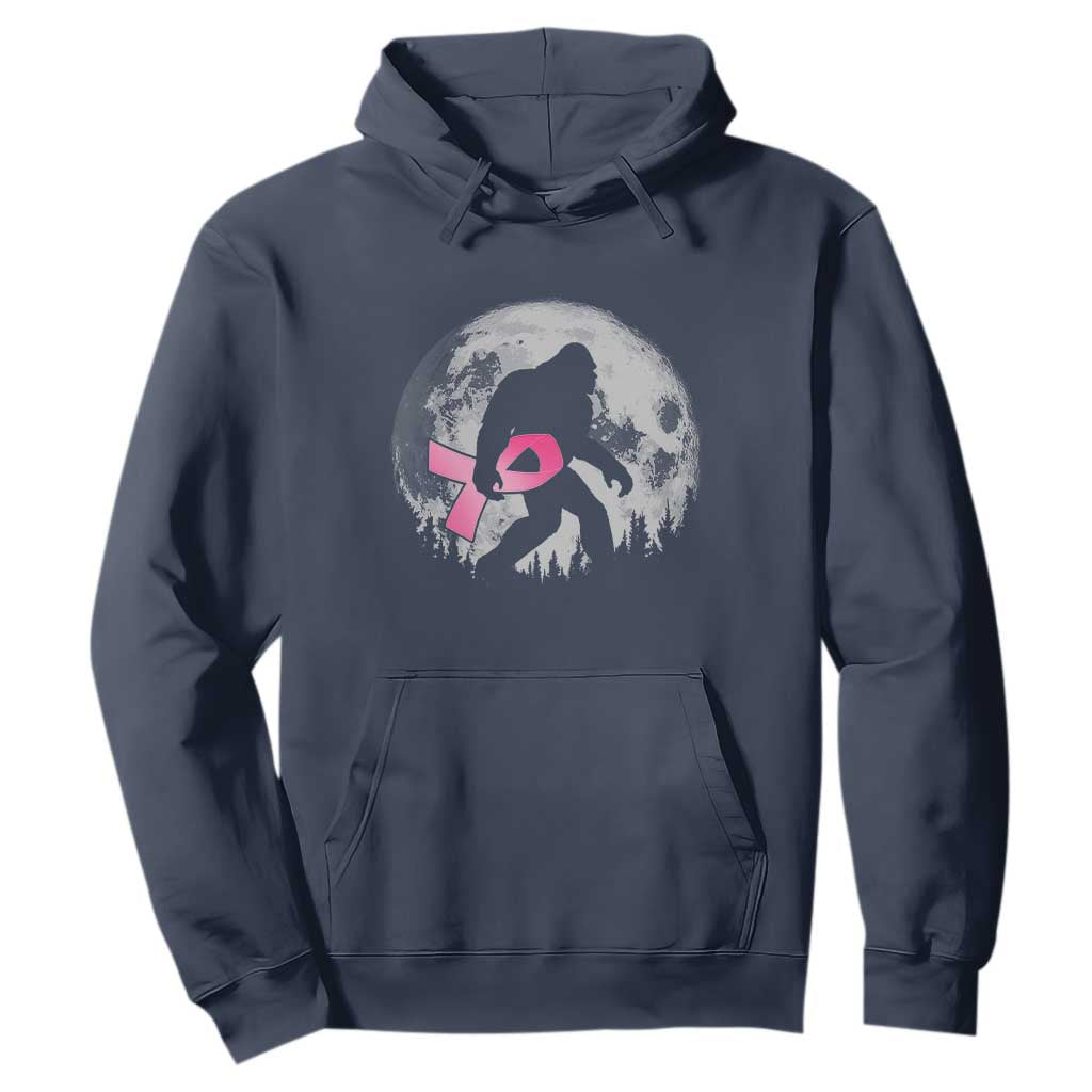 Bigfoot Pink Ribbon Breast Cancer Awareness Hoodie TS10 Navy Print Your Wear
