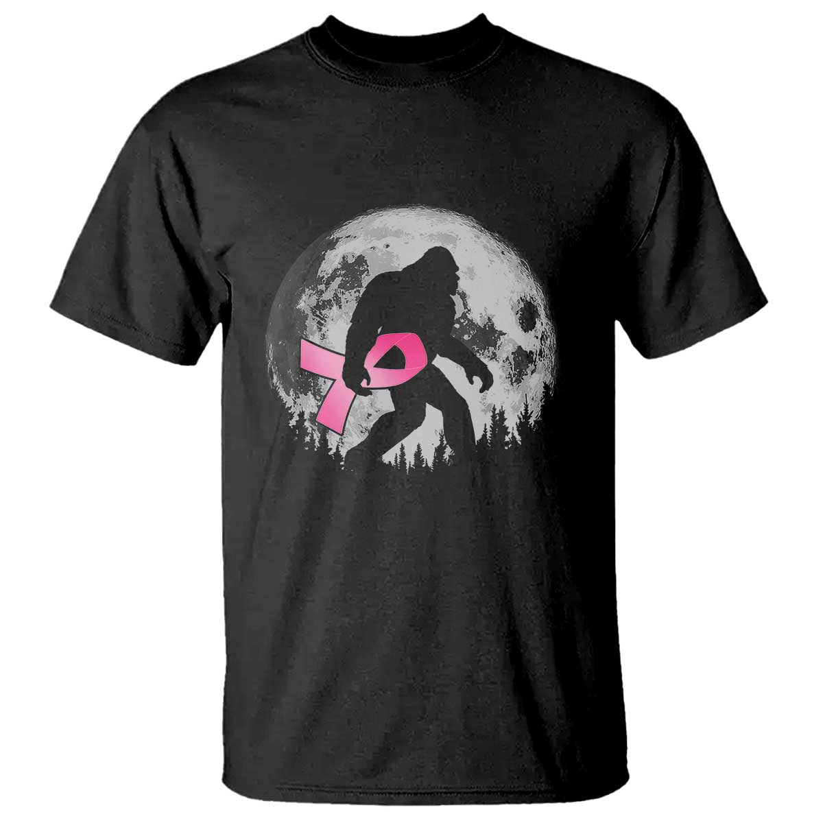 Bigfoot Pink Ribbon Breast Cancer Awareness T Shirt TS10 Black Print Your Wear