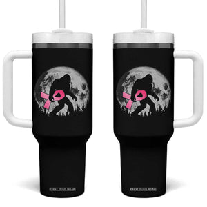 Bigfoot Pink Ribbon Breast Cancer Awareness Tumbler With Handle TS10 One Size: 40 oz Black Print Your Wear