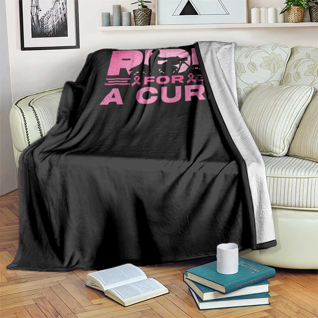 Breast Cancer Motorcycle Throw Blanket Pink Ribbon Ride For A Cure TS10 Print Your Wear