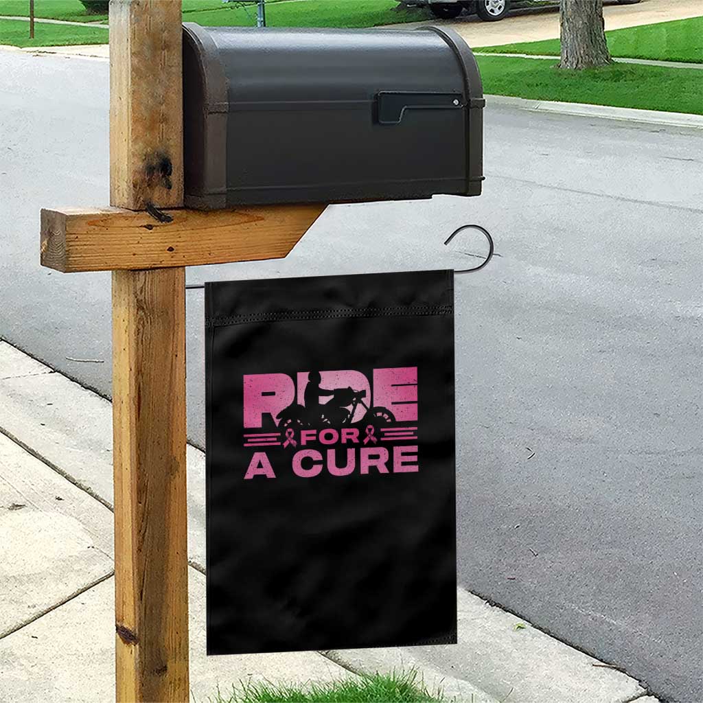 Breast Cancer Motorcycle Garden Flag Pink Ribbon Ride For A Cure TS10 Print Your Wear