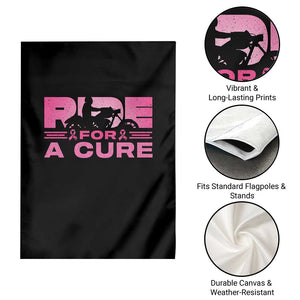 Breast Cancer Motorcycle Garden Flag Pink Ribbon Ride For A Cure TS10 Print Your Wear