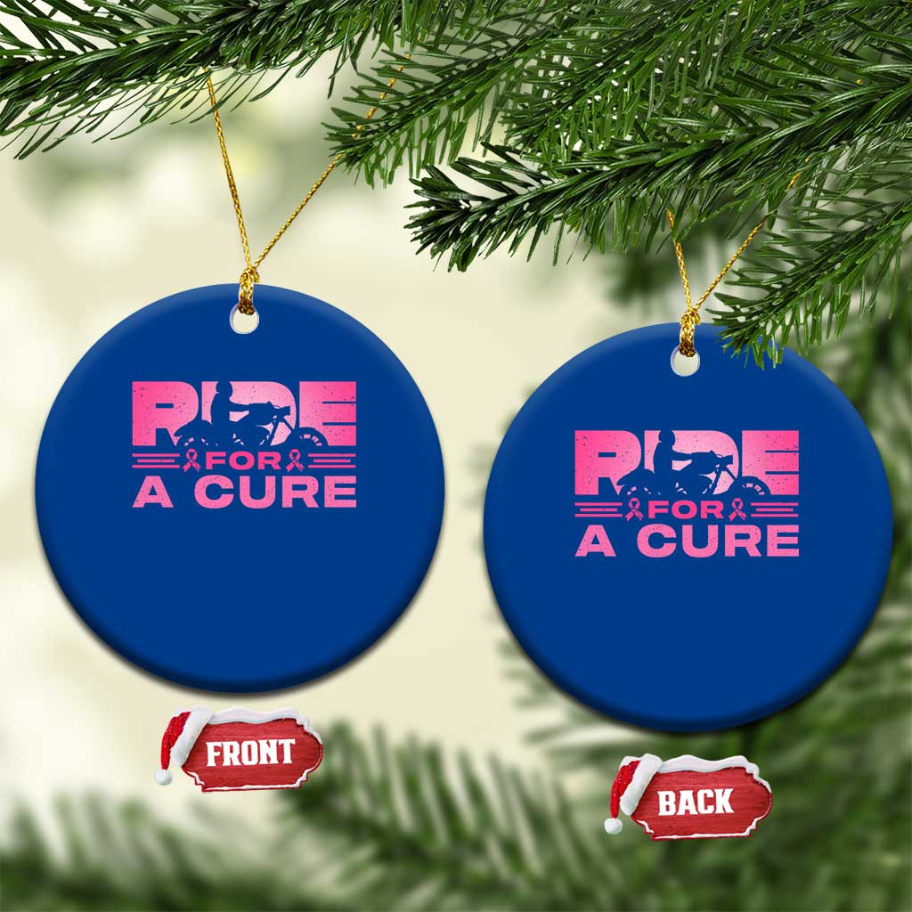 Breast Cancer Motorcycle Ceramic Ornament Pink Ribbon Ride For A Cure TS10 1pc Blue Print Your Wear