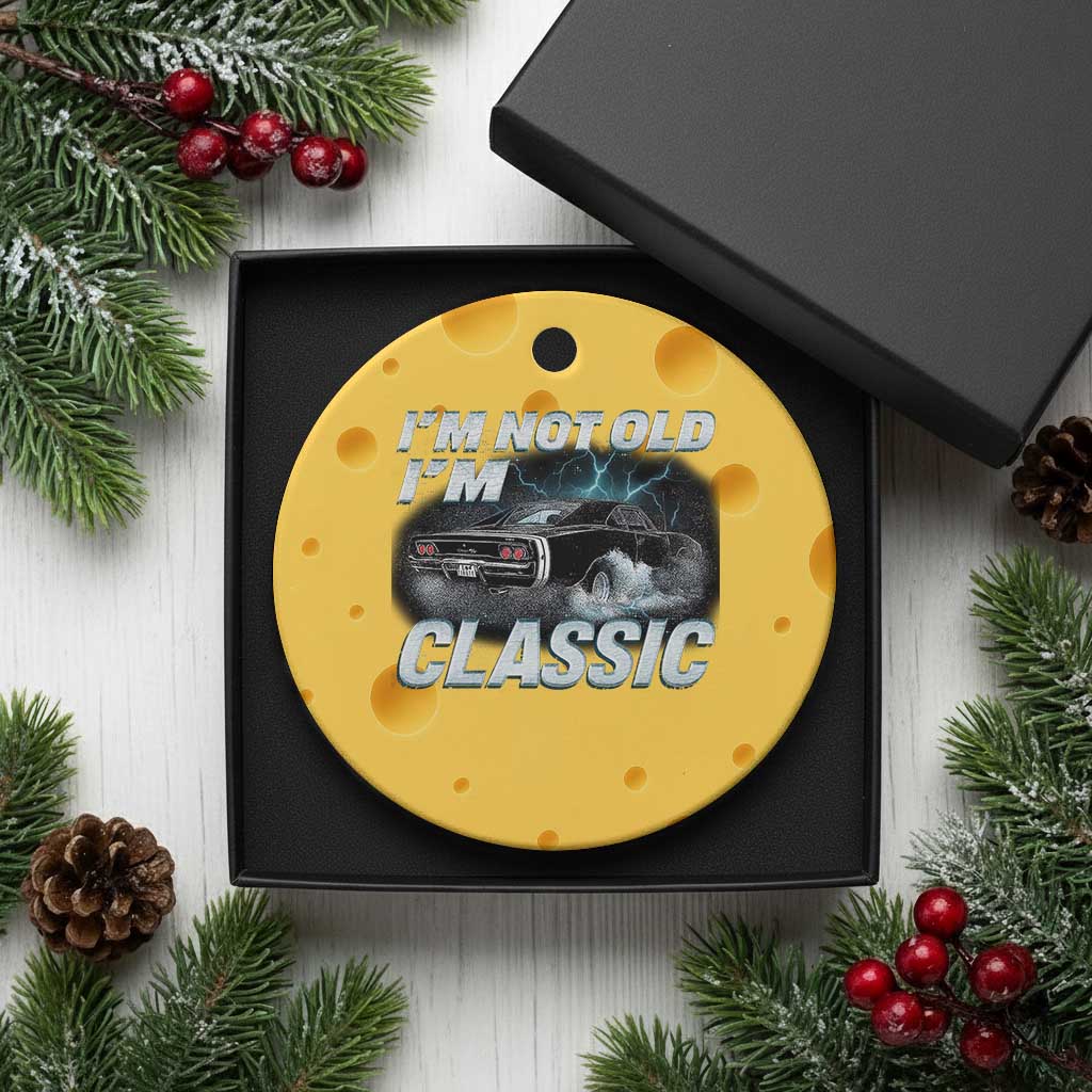 Vintage I'm Not Old I'm Classic Ceramic Ornament Funny Car Graphic Racing Drift Car TS10 1pc Yellow Cheese Print Your Wear