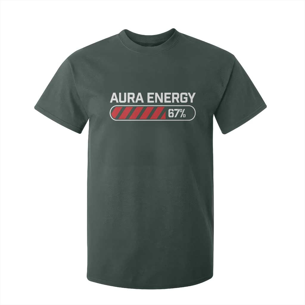 Funny Six Seven T Shirt For Kid Aura Energy at 67 Meme Gen Alpha Slang TS10 Dark Forest Green Print Your Wear