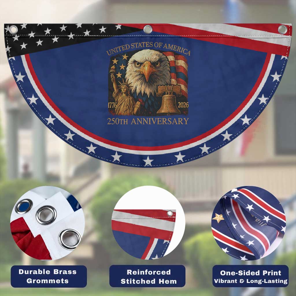 US 250th Anniversary Patriotic Fan Flag Retro Bald Eagle American Flag Veterans TS10 Print Your Wear