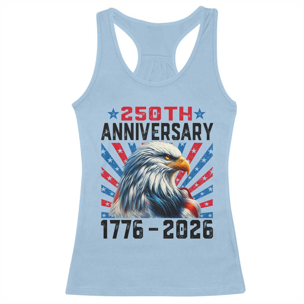 Eagle Flag America 250 Racerback Tank Top 1776-2026 250th Birthday TS10 Light Blue Print Your Wear