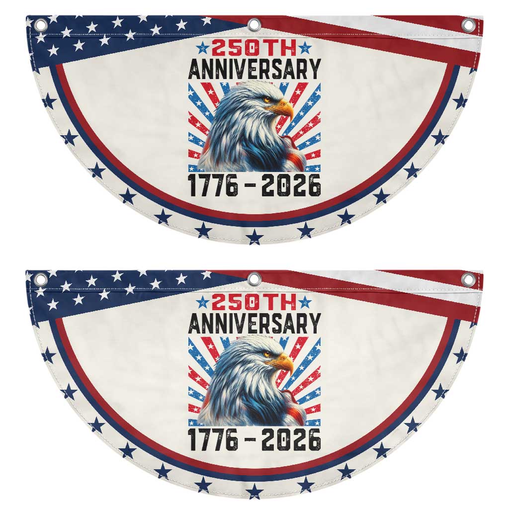 Eagle Flag 250th Anniversary USA Patriotic Fan Flag 1776-2026 250 Years Of Freedom TS10 2pcs pack Classic Beige Print Your Wear