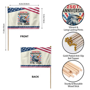 Eagle Flag America 250 Patriotic Handheld Flag 1776-2026 250th Birthday TS10 Print Your Wear
